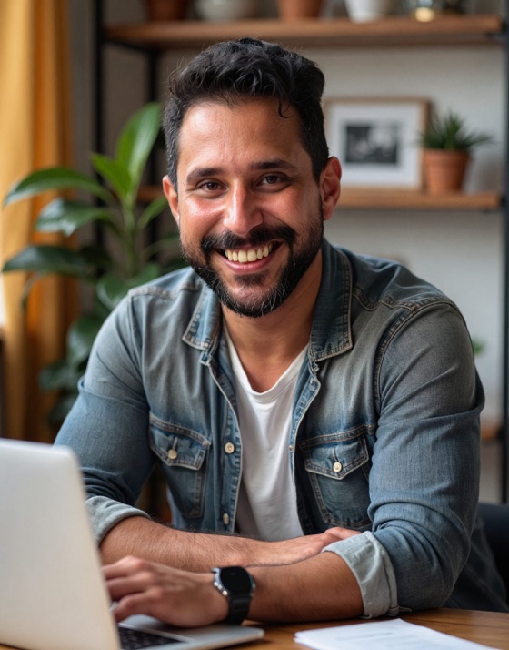 Gabriel Abreu at his desk